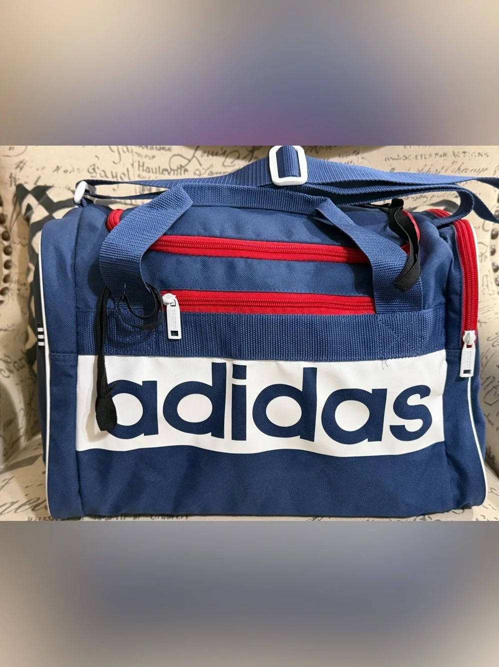 Rare Adidas Court Lite Duffle Bag Tech Indigo White
